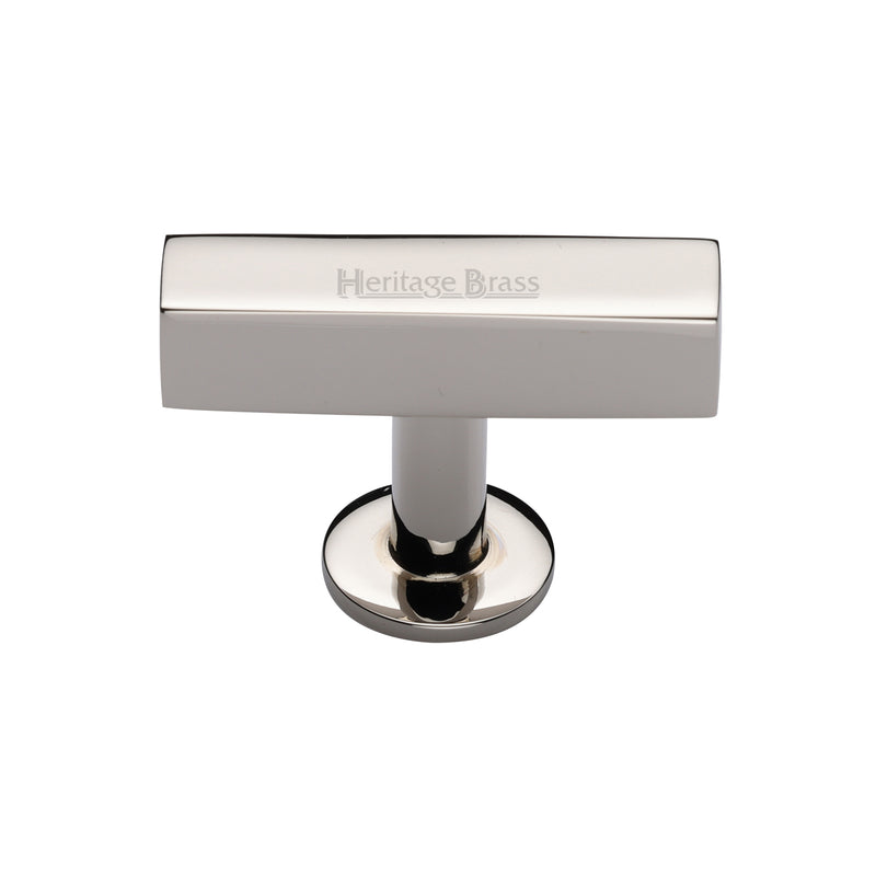 Heritage Brass Cabinet Knob Symmetrical Square Design 44mm Polished Nickel - C4765-PNF - Choice Handles
