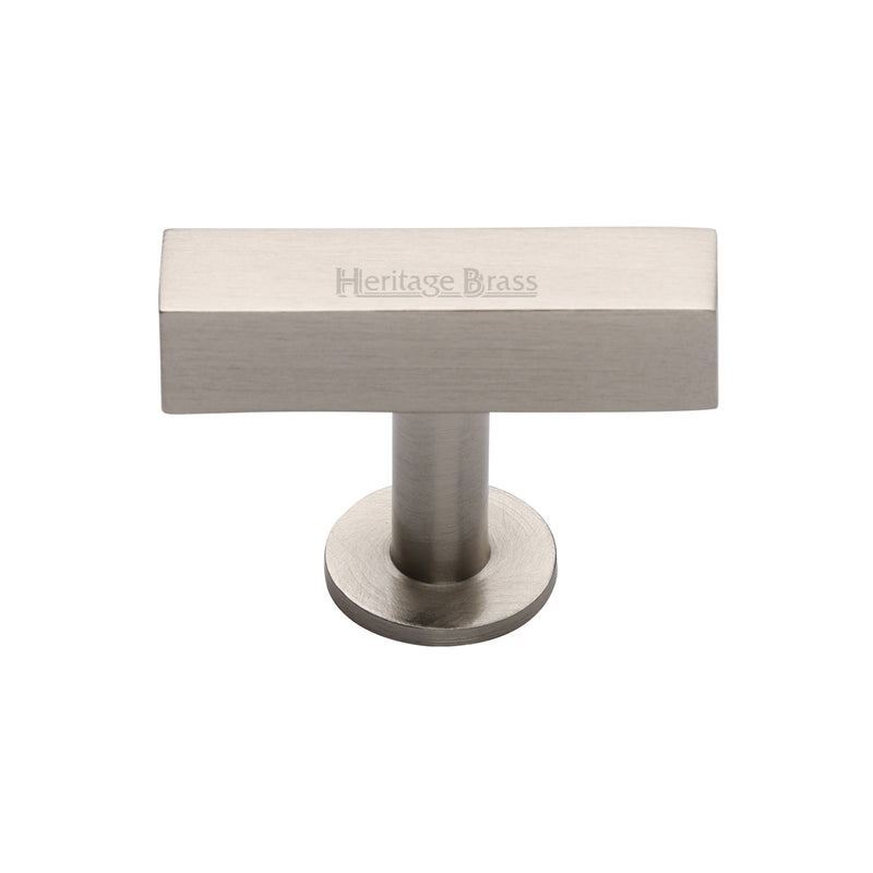 Heritage Brass Cabinet Knob Symmetrical Square Design 44mm Satin Nickel finish - C4765-SN - Choice Handles