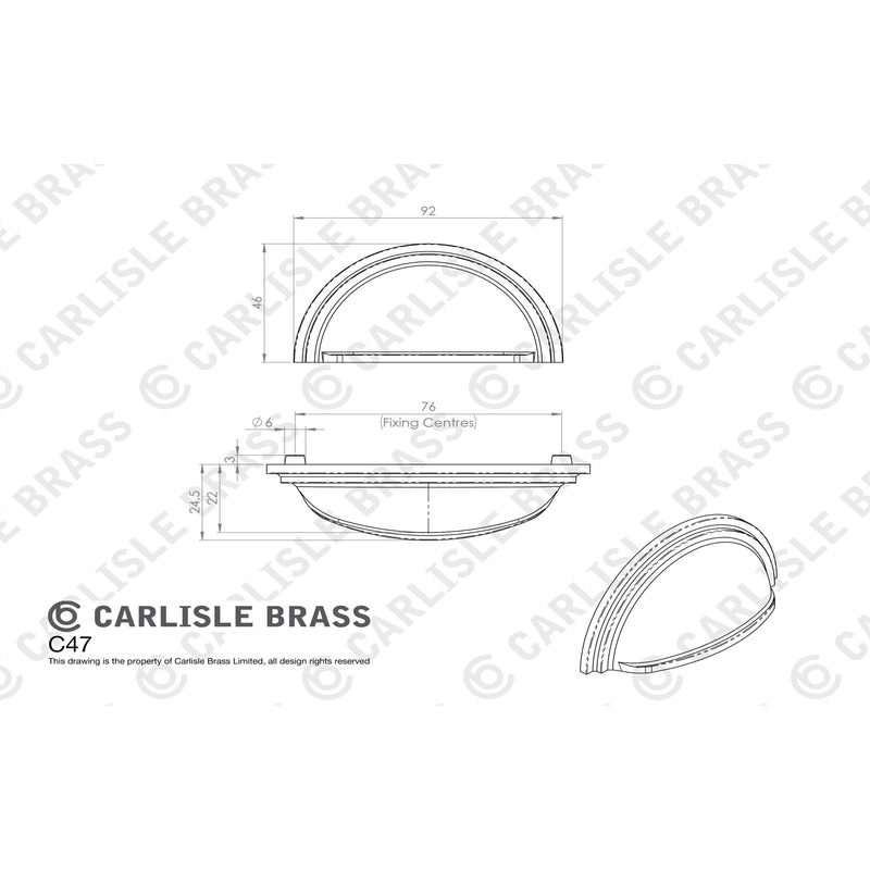 FTD Victorian Cup Pull 76mm - Satin Nickel - C47SN - Choice Handles