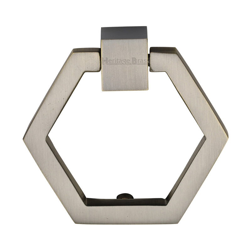 Heritage Brass Cabinet Drop Pull Hexagon Design 51mm Antique Brass finish - C6334-AT - Choice Handles