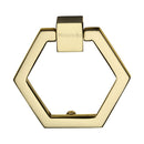 Heritage Brass Cabinet Drop Pull Hexagon Design 51mm Polished Brass finish - C6334-PB - Choice Handles