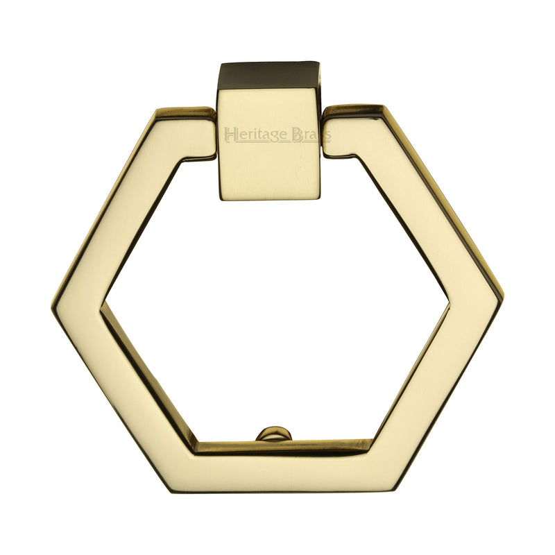 Heritage Brass Cabinet Drop Pull Hexagon Design 51mm Polished Brass finish - C6334-PB - Choice Handles
