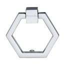 Heritage Brass Cabinet Drop Pull Hexagon Design 51mm Polished Chrome finish - C6334-PC - Choice Handles