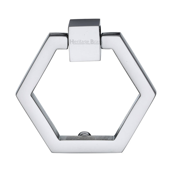 Heritage Brass Cabinet Drop Pull Hexagon Design 51mm Polished Chrome finish - C6334-PC - Choice Handles