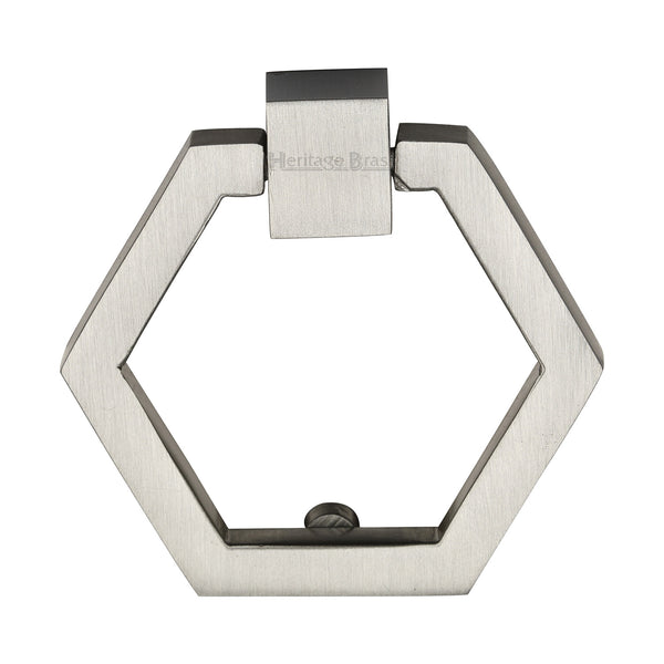Heritage Brass Cabinet Drop Pull Hexagon Design 51mm Satin Nickel finish - C6334-SN - Choice Handles