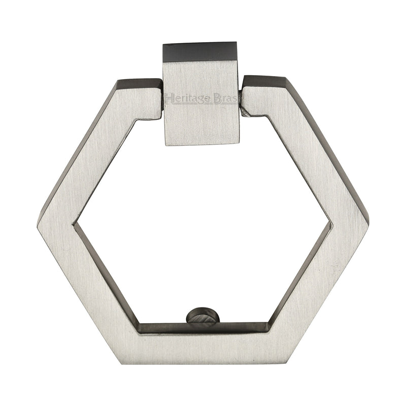 Heritage Brass Cabinet Drop Pull Hexagon Design 51mm Satin Nickel finish - C6334-SN - Choice Handles