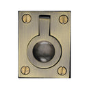 Heritage Brass Cabinet Pull Flush Ring Design 38mm Antique Brass finish - C6337 38-AT - Choice Handles