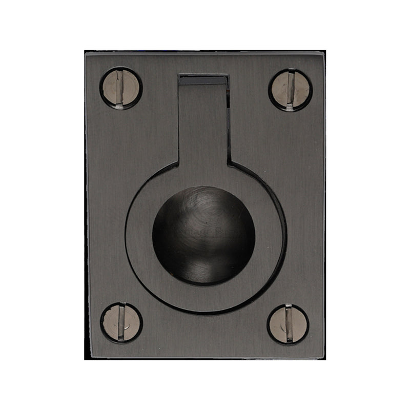 Heritage Brass Cabinet Pull Flush Ring Design 38mm Matt Bronze finish - C6337 38-MB - Choice Handles