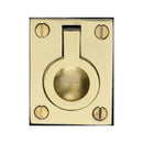 Heritage Brass Cabinet Pull Flush Ring Design 38mm Polished Brass finish - C6337 38-PB - Choice Handles