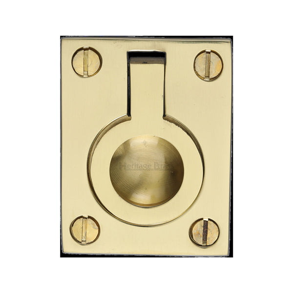 Heritage Brass Cabinet Pull Flush Ring Design 38mm Polished Brass finish - C6337 38-PB - Choice Handles