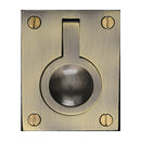Heritage Brass Cabinet Pull Flush Ring Design 50mm Antique Brass finish - C6337 50-AT - Choice Handles