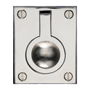 Heritage Brass Cabinet Pull Flush Ring Design 50mm Polished Nickel finish - C6337 50-PNF - Choice Handles
