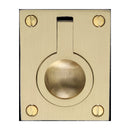 Heritage Brass Cabinet Pull Flush Ring Design 50mm Satin Brass finish - C6337 50-SB - Choice Handles