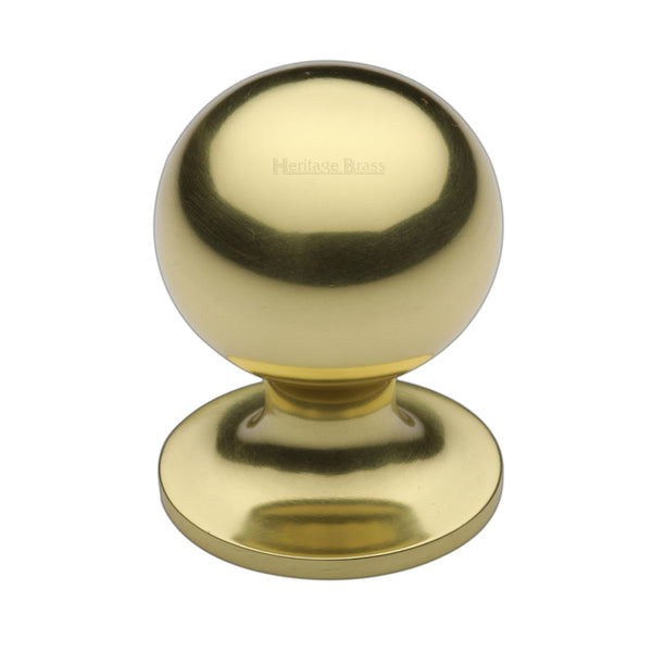 Heritage Brass Cabinet Knob Ball Design 32mm Polished Brass finish - C8321 32-PB - Choice Handles