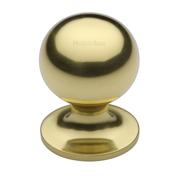 Heritage Brass Cabinet Knob Ball Design 38mm Polished Brass finish - C8321 38-PB - Choice Handles