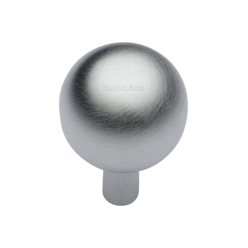 Heritage Brass Cabinet Knob Sphere Design 28mm Satin Chrome finish - C8323 28-SC - Choice Handles