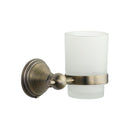 Cambridge Toothbrush Holder. Wall Mounted with Frosted Glass Tumbler. Matt Antique finish - CAM-TUMBLER-MA - Choice Handles