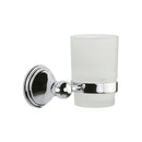 Cambridge Toothbrush Holder. Wall Mounted with Frosted Glass Tumbler. Polished Chrome finish - CAM-TUMBLER-PC - Choice Handles