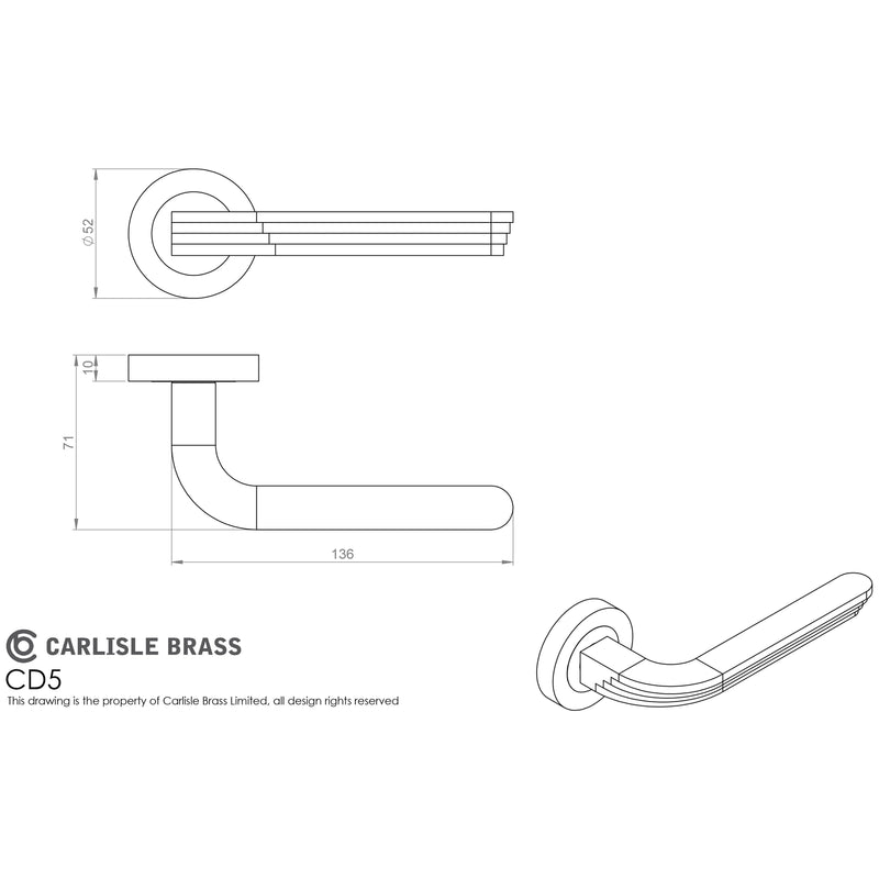 Manital Cloud Lever On Rose - Satin Chrome - CD5SC - Choice Handles
