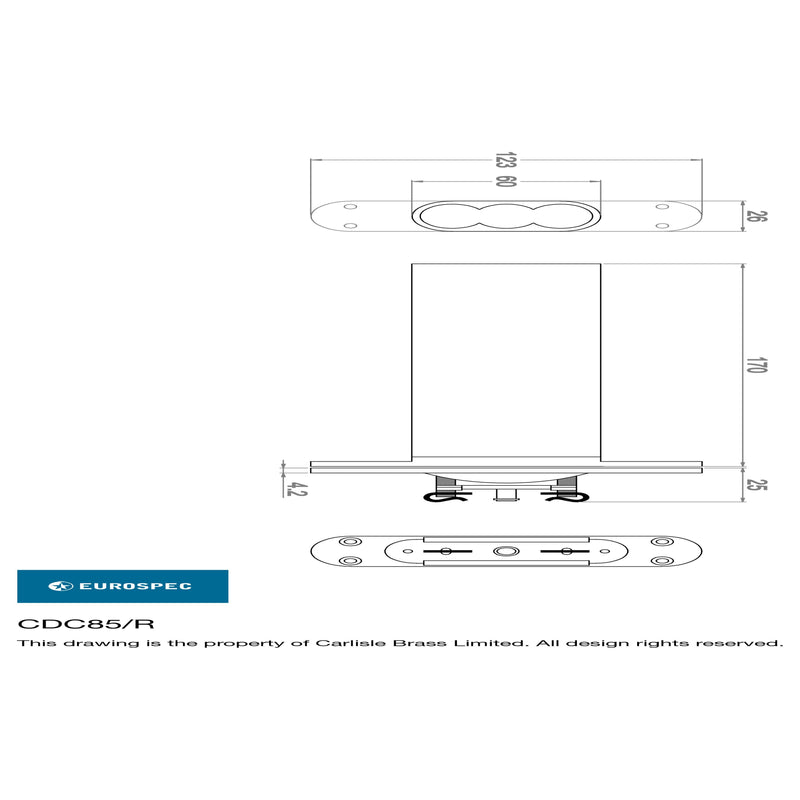 Eurospec - Adjustable Jamb Mounted Double Chain Closer - Satin Chrome - CDC85SC/R - Choice Handles