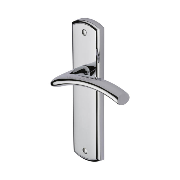 Heritage Brass Door Handle Lever Latch Polished Chrome finish - CEN1010-PC - Choice Handles