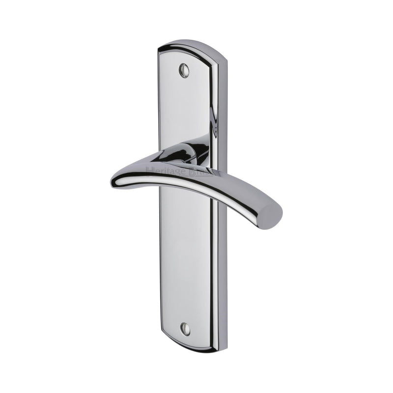 Heritage Brass Door Handle Lever Latch Polished Chrome finish - CEN1010-PC - Choice Handles