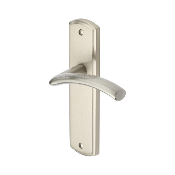 Heritage Brass Door Handle Lever Latch Centaur Design Satin Nickel finish - CEN1010-SN - Choice Handles