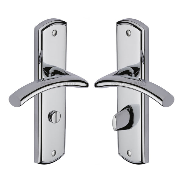Heritage Brass Door Handle for Bathroom Centaur Design Polished Chrome finish - CEN1030-PC - Choice Handles
