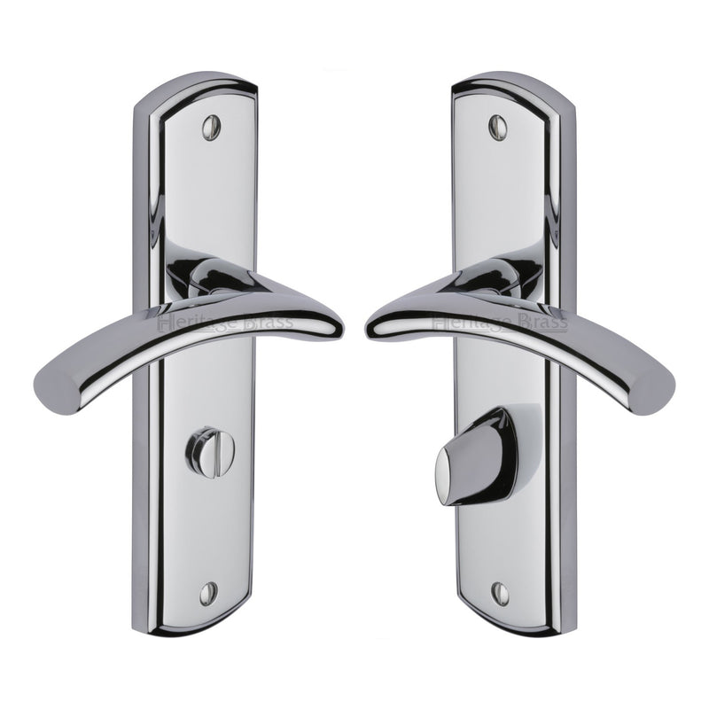 Heritage Brass Door Handle for Bathroom Centaur Design Polished Chrome finish - CEN1030-PC - Choice Handles