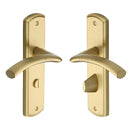 Heritage Brass Door Handle for Bathroom Centaur Design Satin Brass finish - CEN1030-SB - Choice Handles