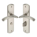 Heritage Brass Door Handle for Bathroom Centaur Design Satin Nickel finish - CEN1030-SN - Choice Handles
