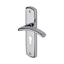 Heritage Brass Door Handle for Euro Profile Plate Centaur Design Polished Chrome finish - CEN1048-PC - Choice Handles