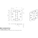 Eurospec - 102 X 76 X 3mm Ball Bearing Hinge Grade 13 - 316 C/W Screws - Radius (Pair) - Satin Stainless Steel - CEN1433/13SSS/R - Choice Handles