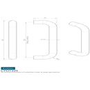 Eurospec - 22mm D Pull Handle 225mm Centres - Satin Stainless Steel - CFD1225SSS - Choice Handles
