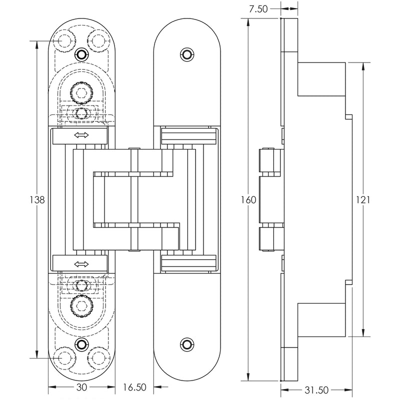 Ghost 160mm Concealed Hinge Dark Bronze - CH100DB
