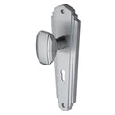 Heritage Brass Mortice Knob on Lock Plate Charlston Design Satin Chrome finish - CHA1900-SC - Choice Handles