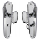 Heritage Brass Mortice Knob on Bathroom Plate Charlston Design Polished Chrome finish - CHA1930-PC - Choice Handles