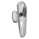 Heritage Brass Mortice Knob on Euro Profile Plate Charlston Design Polished Chrome finish - CHA1948-PC - Choice Handles