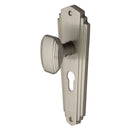 Heritage Brass Mortice Knob on Euro Profile Plate Charlston Design Satin Nickel finish - CHA1948-SN - Choice Handles
