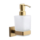 Chelsea Soap Dispenser. Wall Mounted with Frosted Glass and high quality STS pump. Satin Brass finish - CHE-SOAP-SB - Choice Handles