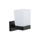 Chelsea Toothbrush Holder. Wall Mounted with Frosted Glass Tumbler. Black finish - CHE-TUMBLER-BLK - Choice Handles