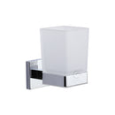 Chelsea Toothbrush Holder. Wall Mounted with Frosted Glass Tumbler. Polished Chrome finish - CHE-TUMBLER-PC - Choice Handles