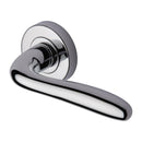 Heritage Brass Door Handle Lever Latch on Round Rose Columbus Design Polished Chrome finish - COL1762-PC - Choice Handles