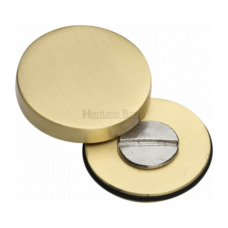 Heritage Brass Bolt Cover to conceal metal fasteners Satin Brass finish
 - COV-12-SB - Choice Handles