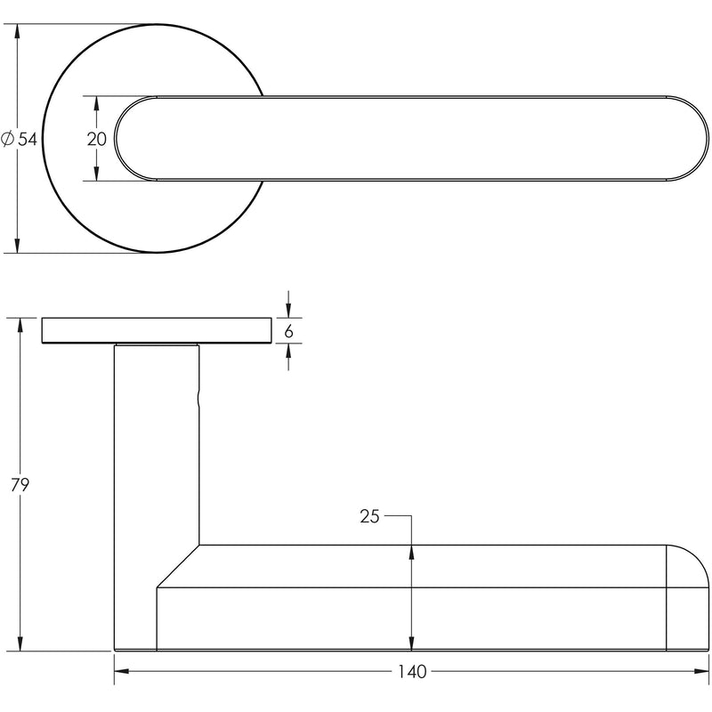 CR-101 Black Fixed Dead Round Rose Door Handle - CR-101A3MB - Choice Handles