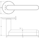 CR-101 Satin Stainless Steel  Fixed Dead Round Rose Door Handle - CR-101A3SSS - Choice Handles