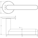 CR-101 Satin Stainless Steel  Fixed Dead Round Rose Door Handle - CR-101A3SSS - Choice Handles