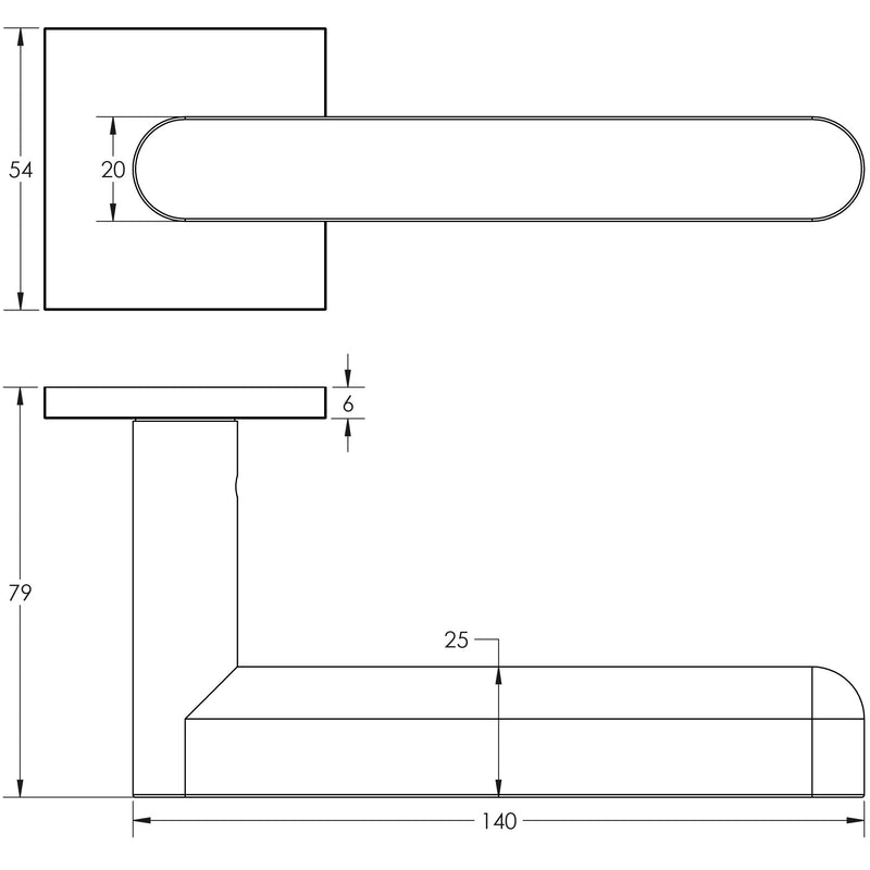 CR-101 Dark Bronze Sprung Square Rose Door Handle - CR-101B1DB - Choice Handles