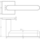 CR-101 Satin Stainless Steel  Unsprung Square Rose Door Handle - CR-101B2SSS - Choice Handles