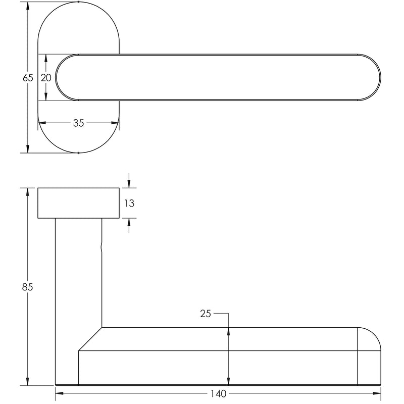 CR-101 Satin Brass Multi Point Oval Rose Door Handle - CR-101C4SB - Choice Handles